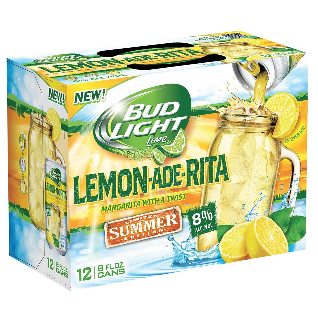 Bud Light Lemon-Ade-Rita, Cans, 8oz 12 pack