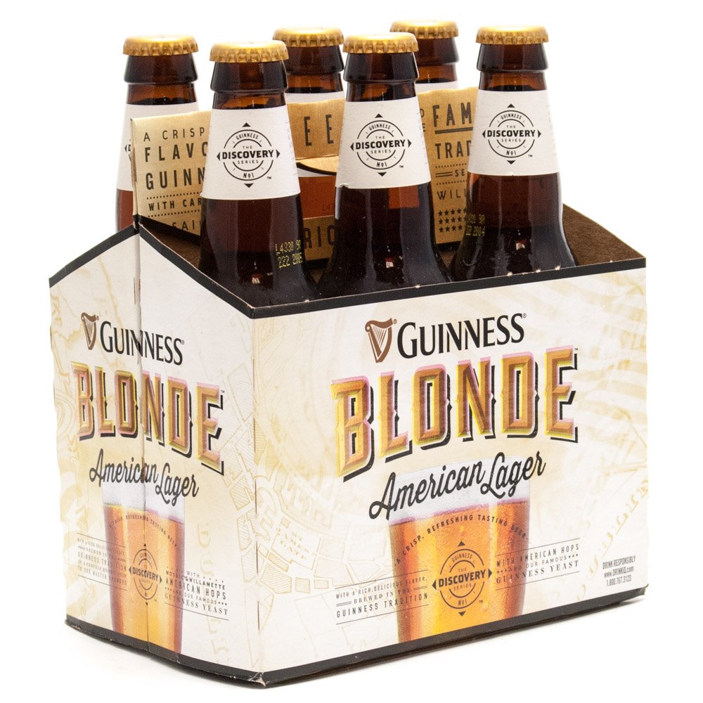 Guinness Blonde American Lager, Bottles, 12oz 6 pack BeerCastleNY