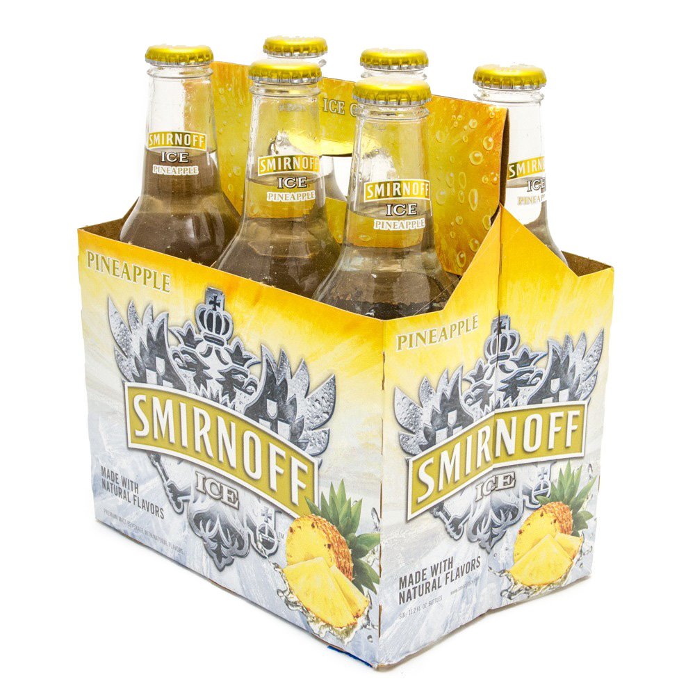 Smirnoff Ice Pineapple, Bottles, 12oz 6 pack | BeerCastleNY