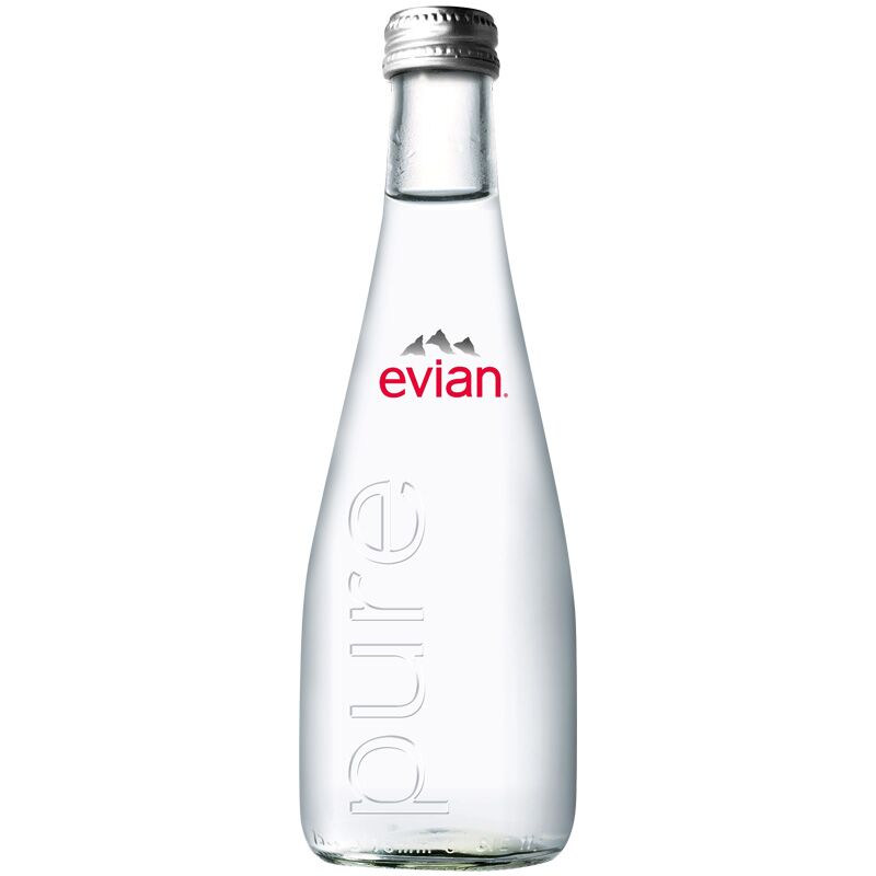 Evian, Glass Bottles, 11 oz (330 ml), 6 pack